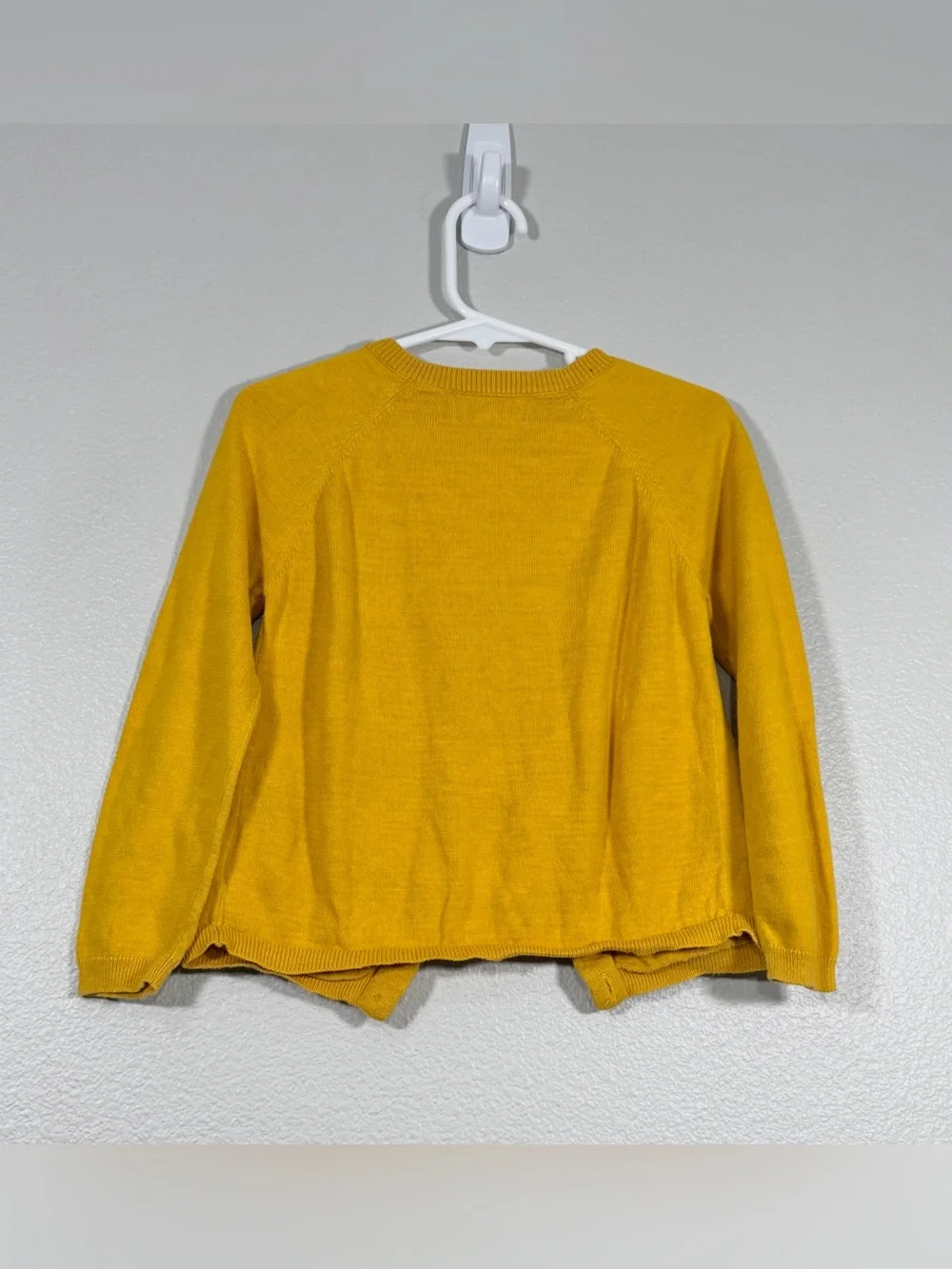 Old Navy Cardigan Yellow Mustard Knit Button-Front Crewneck Fall Sweater Girl 5T